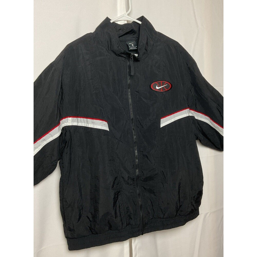 VTG Nike Full Zip Basketball Logo Windbreaker Jacket 90s Hip Hop Retro Warm Up